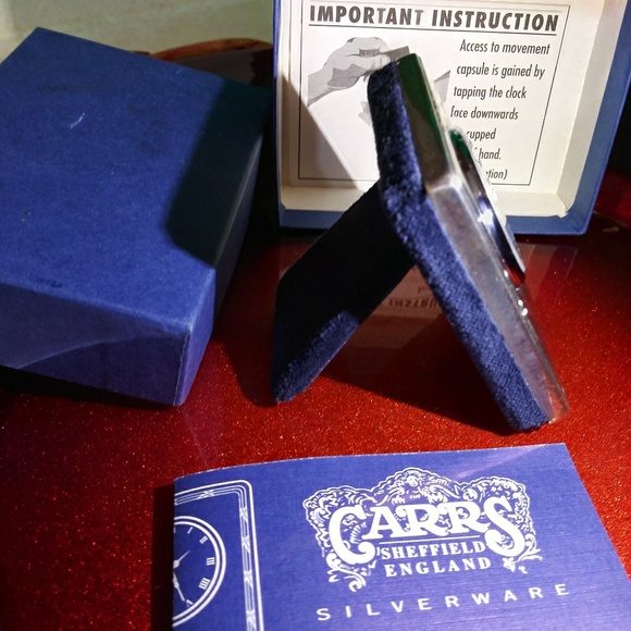 R. CARRS Vintage Sterling Silver, SHEFFIELD Clock - Picture 4 of 4